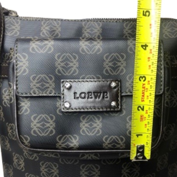 VINTAGE LOEWE Anagram Crossbody Messenger Bag with Matching Pouch On Front - Picture 14 of 17